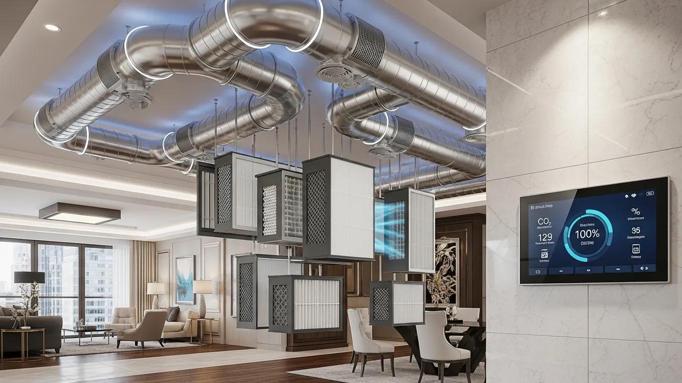 Advanced ventilation system in a luxury condo, showcasing technology for improved indoor air quality