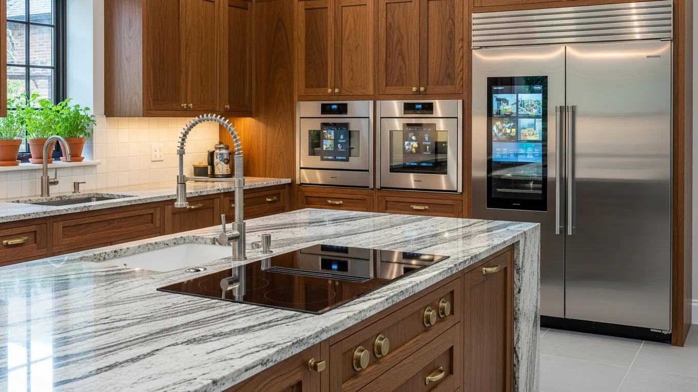 Bespoke kitchen designed for luxury living, highlighting custom features and sophisticated materials.