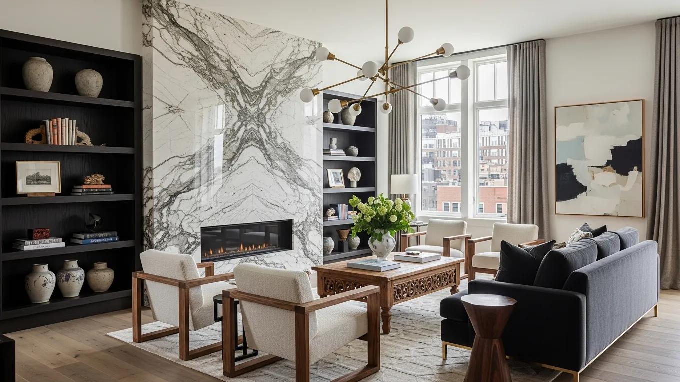 Custom condo interior featuring high-end materials and bespoke design