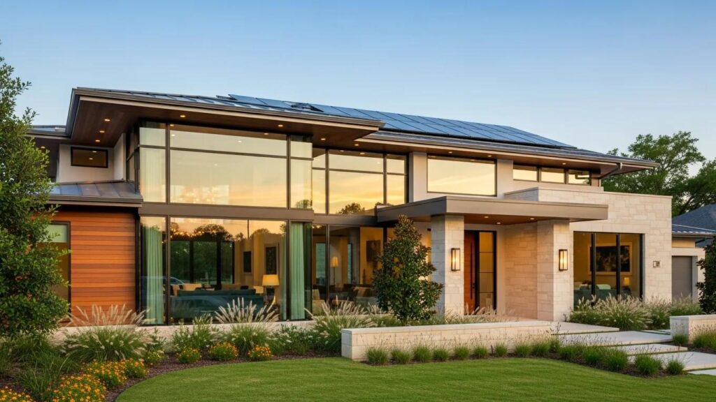 Luxurious high-performance home in Houston with sustainable architecture and landscaping