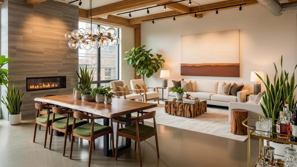 Luxury condo interior with modern design and sustainable finishes