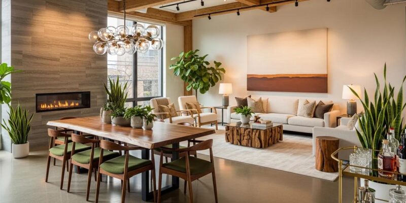 Luxury condo interior with modern design and sustainable finishes