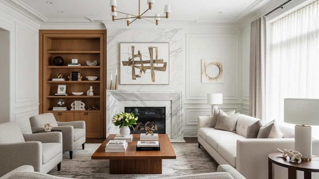 Luxury home interior in River Oaks, Houston, highlighting high-end renovation craftsmanship and elegant design