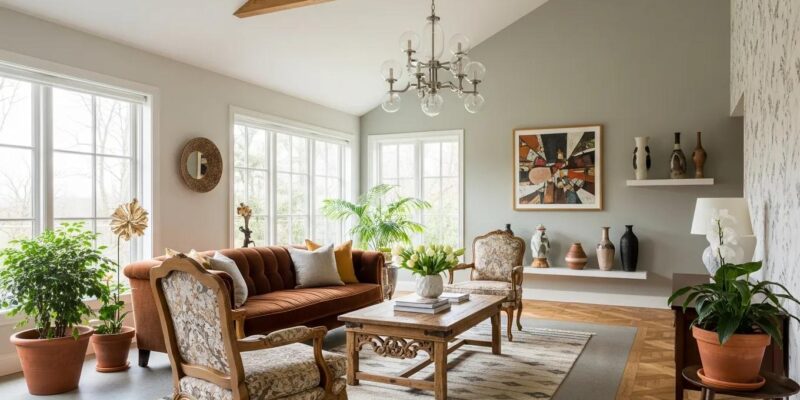 Luxury home renovation showcasing elegant design and sustainable materials in a stylish living area.
