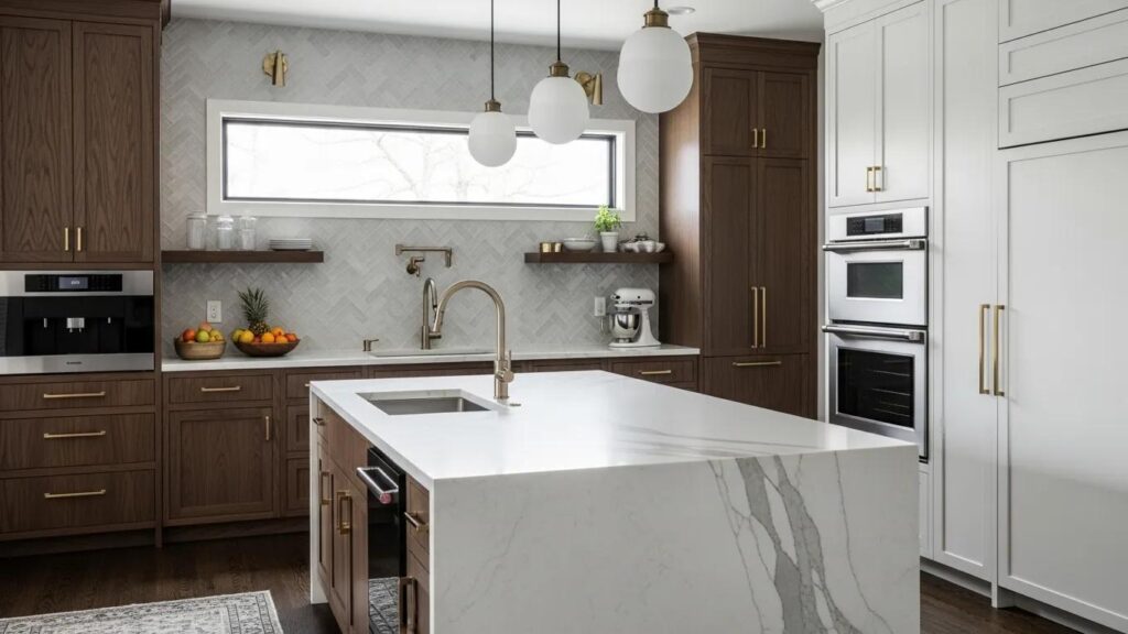 Luxury kitchen renovation showcasing elegant finishes and modern appliances