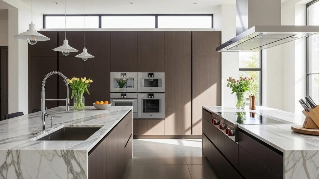 Luxury kitchen renovation showcasing high-end appliances and sophisticated design in a Katy home