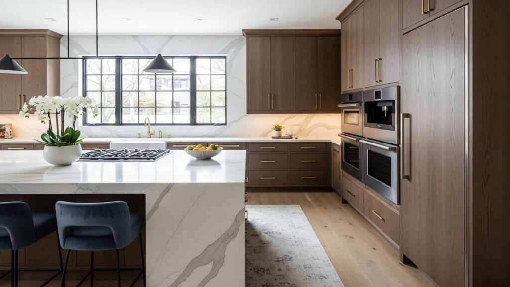 Luxury kitchen renovation showcasing premium cabinetry and modern design in a Sugar Land home