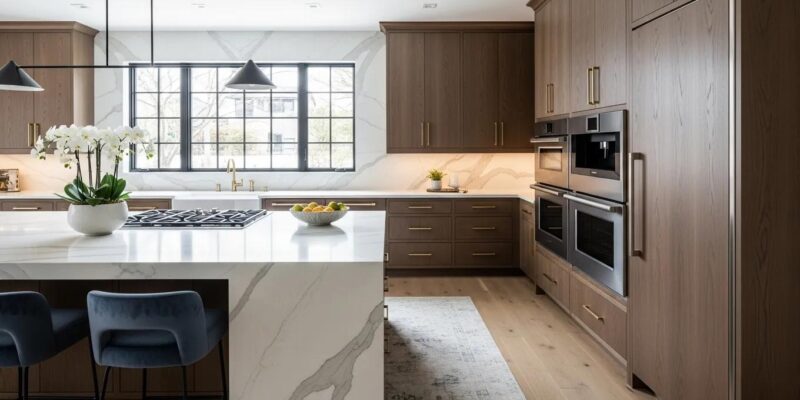 Luxury kitchen renovation showcasing premium cabinetry and modern design in a Sugar Land home