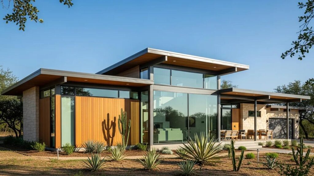 Modern prefab home in Texas showcasing energy efficiency and innovative design